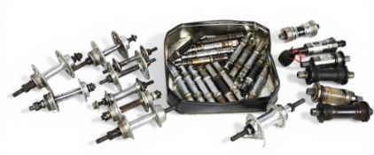 Cycling Parts/Accessories – Selection of wheel hubs / Bottom bracket axels, spindles – large and