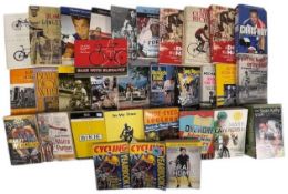 Carton of Cycling Road Racing Paperback Books: with noted books - A Racing Cyclists Worst Night