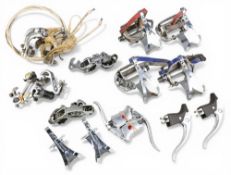 Cycling Accessories – Lyotard vintage Pedals with toe clips, unnamed pedals (broken at end) with toe