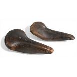 Cycling Accessories - Vintage Brooks Leather Saddles/Seats x2 – a B15 and B-17 examples – both in