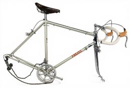 Vintage ‘Frejus’ Bicycle Frame – stamped 029698 – 22”, makers decals, Cinelli handle bars, Universal