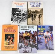 Bicycle and Cycling Books (5) incl Reg Harris (Signed) Two Wheels To The top, Bernard Hinault