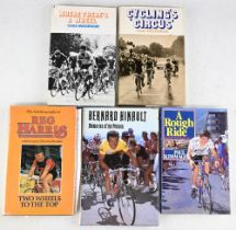 Bicycle and Cycling Books (5) incl Reg Harris (Signed) Two Wheels To The top, Bernard Hinault