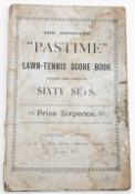 c1890 The Improved Pastime Lawn Tennis Score Book, book contains 60 unused score sheets, with good