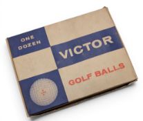 Vintage Box of Victor Golf Balls, dimple balls all wrapped G