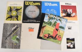 Golf Equipment Catalogues to include Wilson 1970, 1973, 1975, 1976, 1977, Titleist 1980, 1981, 1932,