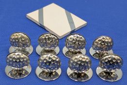 Doscow Golf Ball Place Setting Card Holders, 8 plated dimple golf balls with a set of unused name