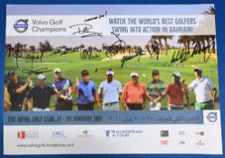 2011 Volvo Golf Champions multi-signed Tournament Poster - The Royal Golf Club with 10x
