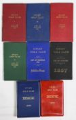 Otley Golf Club Fixture Lists (8) includes 1953-1957, 1968 and 1970 – bound in cloth boards and gold