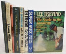 Golf Books to include The Snake and the Sandtrap 1985 Lee Trevino and Sam Blair, Super Mex an