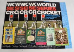 Cricket posters and programmes to include 5x c1978 World Series Cricket posters (size 70 x 47 cm),