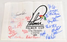 1999 Palmer Cup Pin Flag signed by both teams including Keith Williams, Oliver Lindsay, Phil Rowe,