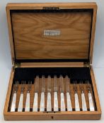 1946 Sutton Golf Club Lady Captains Prize Set of Silver and Mother of Pearl handled Desert/Fruit