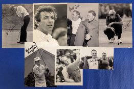 8x black & white signed Golf Photographs, with noted professionals - Bob Goalby, Gene Littler,
