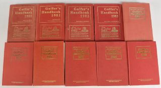 The Golfer’s Handbook 1980-1989, a continuous run of ten editions of the handbook, generally in VG-G