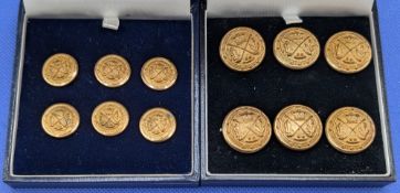 Royal Black Heath Golf Uniform Jacket Brass Buttons, boxed sets of two different sizes