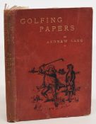 Golfing Papers 1892 Andrew Lang 1st edition, cloth bound hardcover book in VG-G condition with