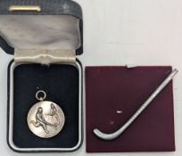 1928 Silver Hallmarked Hockey Medal Kailani Hill Depot Hockey League (India) Pte Lynn #18g, with a