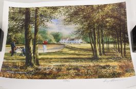 3x Terry Harrison signed Golf Prints - Over the Top, High and Dry - both #35cm x 50cm, and a smaller