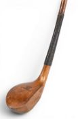 R Forgan of St Andrews POWF golden beechwood late transitional driver fitted with the original thick