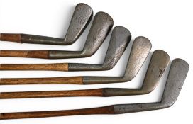 6x Assorted smooth faced Golf irons to incl Tom Stewart mid iron, diamond backed special mid iron,