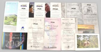 2001-2009 PGA Luncheon Menu Cards and Farewell Dinners: to include 2001 centenary luncheon, 2003,
