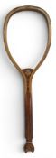 The Diamond 2 Wooden Convex Wedge Fishtail Handled Tennis Racket by George Bussey, circa 1890, the