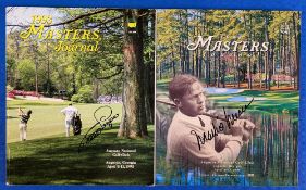 1993-1998 Masters Golf Championship Programmes, both signed by winners to front covers - 1993