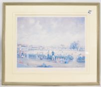 Framed Cricket Print of a pastel painting of the St Lawrence Ground Canterbury by Jocelyn