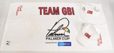 Keith Williams Great Britain & Ireland Coach personal Palmer Cup Towel, an official GBI sun visor