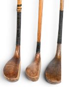 2x Long nose scared neck putters one by Simpson hand made, the other indistinctly stamped t/w a