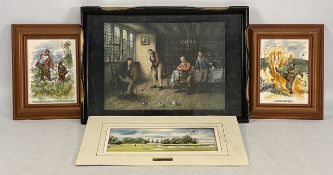 Golf Pictures and Collectables: a golf themed wooden tray, Dennis Pannett Collingtree Park print