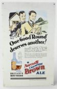 Reproduction Golf themed Newcastle Champion Brown Ale Metal Sign with golfers - size 38cm x 62cm