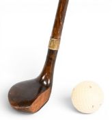 Golf Sunday Walking Stick – wood head handled with metal collar, lead backweight, black sole