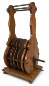 Unusual Early 20th century Lawn Tennis Racket Press, with adjustable mahogany dividers, a cast