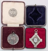 2x Athletic Silver Hallmarked Medals, to include National Pole Vault Champion Frank Phillipson