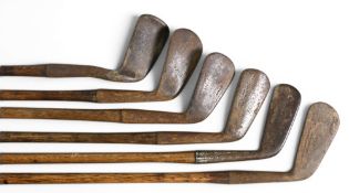 8x Various Golf clubs in need of restoration – features W Cottrell, Otley mid iron, E. Nichols,