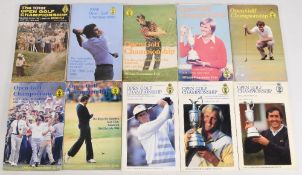 British Golf Open Championship programmes 1972-1989 to include 1972 with a juvenile ticket and