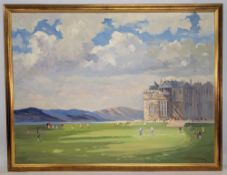 G C Barlow St Andrews Golf Club large Oil on Canvas Painting - #86cm x110cm