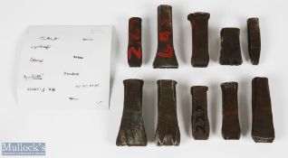 Collection of Cast Iron Golf Club Tools and other Head Stamp Marks, with names/marks of Mr