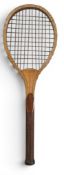 c1890 Parlour Tennis Racket Le Spiro Ball small 20½” racket in good condition, original gut strings,