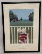 Ralph Hedley Golf Print “Clubhouse” framed under glass - size 54cm x 75cm