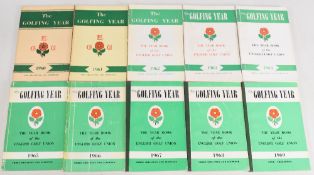 The English Golf Union Yearbook 1960-1969, ten editions of the yearbook in generally VG-G