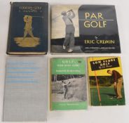 Vintage Golf Books to include Modern Golf 1909 P.A Vaile, Par Golf 1952 Eric Cremin, The Gilded