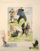Mark Huskinson (b.1935-2018) interesting set of 6x signed limited edition humorous colour golf