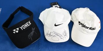 2x Signed Golf Baseball Caps – incl a multi-signed cap featuring Rory McIllroy, Tommy Fleetwood