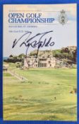 1990 Open Golf Championship signed by Nick Faldo (winner) Golf Programme, signed to front page (fair