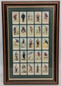 Reproduction Golf Copes Cigarette Cards, 25 from a set of 5, well framed and mounted under glass