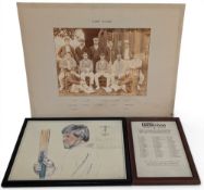 Kent CC Cricket related Prints and Photograph including an antique Kent XI cricket team photo 1903
