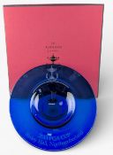 2013 PGA Cup Blue Glass Bowl Inkerman Trophy, Slaley Hall, Northumberland, 34cm diameter in original